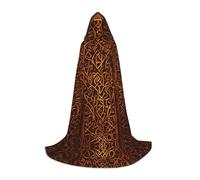 WCXTHGFA Native American Print Halloween Costume,Medieval Cape With Comfortable Hood,For Cosplay,Parties And More