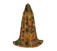 WCXTHGFA Native American Print Halloween Costume,Medieval Cape With Comfortable Hood,For Cosplay,Parties And More