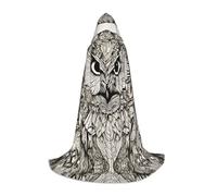 WCXTHGFA Owls Birds Print Halloween Costume,Medieval Cape With Comfortable Hood,For Cosplay,Parties And More