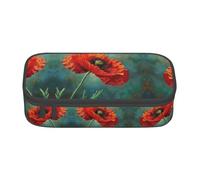WCXTHGFA Poppy Flower Print Stylish Pencil Case,Large Capacity Pencil Pouch,Ideal for Travel Or Daily Use