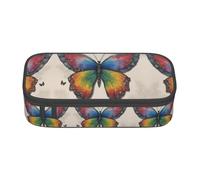 WCXTHGFA Rainbow Butterfly Print Stylish Pencil Case,Large Capacity Pencil Pouch,Ideal for Travel Or Daily Use