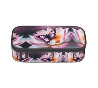 WCXTHGFA Red Butterfly Print Stylish Pencil Case,Large Capacity Pencil Pouch,Ideal for Travel Or Daily Use