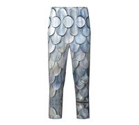 WCXTHGFA Silver Fish Scale Print Pajama Pants For Teenagers,Leisure Pajama Pants,Comfortable All-Season Lounge Wear