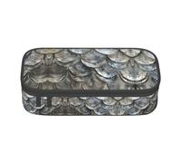 WCXTHGFA Silver Fish Scale Print Stylish Pencil Case,Large Capacity Pencil Pouch,Ideal for Travel Or Daily Use