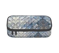 WCXTHGFA Silver Fish Scale Print Stylish Pencil Case,Large Capacity Pencil Pouch,Ideal for Travel Or Daily Use