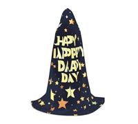 WCXTHGFA Stars And Happy Fathers Day Print Halloween Costume,Medieval Cape With Comfortable Hood,For Cosplay,Parties And More