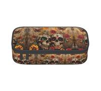 WCXTHGFA Sugar Skulls Butterfly Print Stylish Pencil Case,Large Capacity Pencil Pouch,Ideal for Travel Or Daily Use