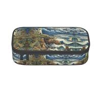 WCXTHGFA The Seaside Lighthouse Print Stylish Pencil Case,Large Capacity Pencil Pouch,Ideal for Travel Or Daily Use