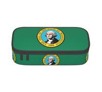 WCXTHGFA Washington Flag Print Stylish Pencil Case,Large Capacity Pencil Pouch,Ideal for Travel Or Daily Use