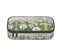 WCXTHGFA White Daisy Print Stylish Pencil Case,Large Capacity Pencil Pouch,Ideal for Travel Or Daily Use