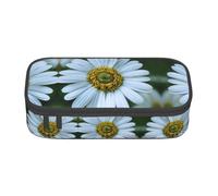 WCXTHGFA White Daisy Print Stylish Pencil Case,Large Capacity Pencil Pouch,Ideal for Travel Or Daily Use