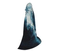 WCXTHGFA Within The Tides Print Halloween Costume,Medieval Cape With Comfortable Hood,For Cosplay,Parties And More
