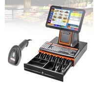 WCXTY POS System-Cash Register,Point of Sale System,15.6 Inch Touch Screen-Built-in 58mm Thermal Printer,Smart Business Solution-i5 8GB 128GB SSD,Retail Hardware Station(Black,80mm)