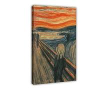 WCYB 50 Most Famous Paintings - The Scream 1893 by Edvard Munch Prints Posters Canvas Deco Paintings Wall Art For Office Frame 12" L X 18" W