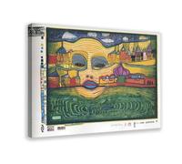 WCYB 691A Irinaland Over The Balkans by Friedensreich Hundertwasser Posters Prints Canvas Deco Paintings Wall Art Frame 16" L X 24" W