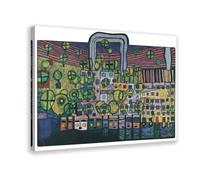 WCYB 839 The Third Skin by Friedensreich Hundertwasser Prints Posters Canvas Deco Paintings Wall Art For Office Frame 12" L X 18" W