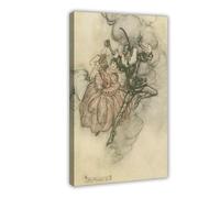 WCYB A Grand Pas De Deux Performed in The Very First Style by These Two by Arthur Rackham Posters Prints Canvas Deco Paintings Wall Art Frame 20" L X 30" W
