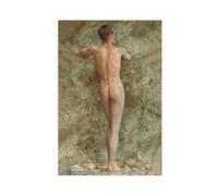 WCYB A Standing Male Nude by Henry Scott Tuke Prints Posters Canvas Deco Paintings Wall Art For Office Unframe 12" L X 18" W