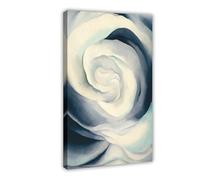WCYB Abstraction White Rose by Georgia O'Keeffe Prints Posters Canvas Deco Paintings Wall Art For Office Living Room Frame 12" L X 18" W