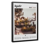 WCYB Agadir Morocco Scenery Travel Prints Posters Canvas Deco Paintings Wall Art For Office Hangable Frame 12" L X 18" W