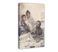 WCYB An Alcoholic Man with Delirium by Eugene Burnand Posters Prints Canvas Deco Paintings Wall Art Frame 12" L X 18" W