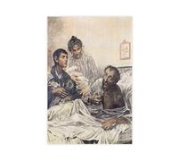 WCYB An Alcoholic Man with Delirium by Eugene Burnand Posters Prints Canvas Deco Paintings Wall Art Unframe 24" L X 36" W