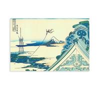 WCYB Asakusa Hongan-ji Temple in The Eastern Capital by Katsushika Hokusai Ukiyo-e Prints Posters Canvas Deco Paintings Wall Art For Office Unframe 24" L X