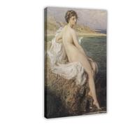 WCYB Bather by Herbert James Draper Prints Posters Canvas Deco Paintings Wall Art For Office Living Room Frame 12" L X 18" W
