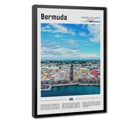 WCYB Bermuda Scenery Travel Posters Prints Canvas Deco Paintings Wall Art Hangable Frame 16" L X 24" W