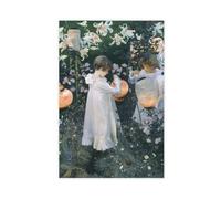 WCYB Carnation, Lily, Lily, Rose by John Singer Sargent Posters Prints Canvas Deco Paintings Wall Art Unframe 24" L X 36" W