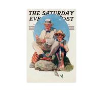 WCYB Catching The Big One, 1929 by Norman Rockwell Posters Prints Canvas Deco Paintings Wall Art Unframe 12" L X 18" W