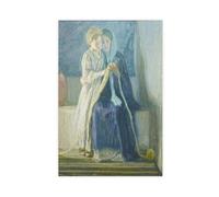 WCYB Christ And His Mother Studying The Scriptures by Henry Ossawa Tanner Prints Posters Canvas Deco Paintings Wall Art For Office Living Room Unframe 20" L