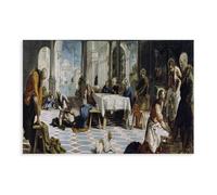 WCYB Christ Washing The Disciples' Feet by Jacopo Tintoretto Posters Prints Canvas Deco Paintings Wall Art Unframe 12" L X 18" W