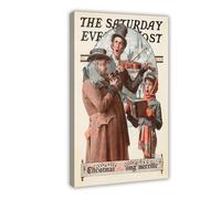 WCYB Christmas Trio, 1923 by Norman Rockwell Posters Prints Canvas Deco Paintings Wall Art Frame 12" L X 18" W