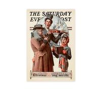 WCYB Christmas Trio, 1923 by Norman Rockwell Prints Posters Canvas Deco Paintings Wall Art For Office Living Room Unframe 12" L X 18" W