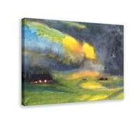 WCYB Colored Sky Above The Marais by Emil Nolde Posters Prints Canvas Deco Paintings Wall Art Frame 12" L X 18" W