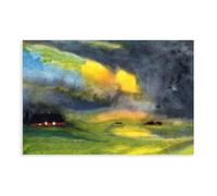 WCYB Colored Sky Above The Marais by Emil Nolde Posters Prints Canvas Deco Paintings Wall Art Unframe 24" L X 36" W