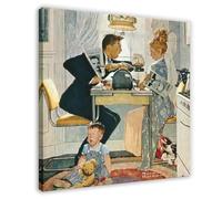 WCYB Dewey Vs. Truman (The Great Debate) by Norman Rockwell Posters Prints Canvas Deco Paintings Wall Art Frame 12" L X 12" W