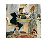WCYB Dewey Vs. Truman (The Great Debate) by Norman Rockwell Prints Posters Canvas Deco Paintings Wall Art For Office Unframe 28" L X 28" W