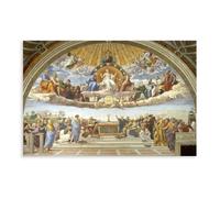 WCYB Disputation of Holy Sacrament by Raffaello Sanzio Prints Posters Canvas Deco Paintings Wall Art For Office Unframe 20" L X 30" W