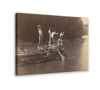 WCYB Eakins's Students at The The Swimming Hole by Thomas Eakins Prints Posters Canvas Deco Paintings Wall Art For Office Living Room Frame 12" L X 18" W