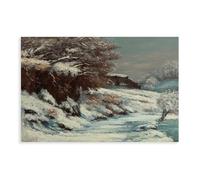 WCYB Effet De Neige by Gustave Courbet Realism Symbolism Romanticism Prints Posters Canvas Deco Paintings Wall Art For Office Living Room Unframe 16" L X 24