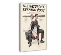WCYB Election Debate, 1920 by Norman Rockwell Prints Posters Canvas Deco Paintings Wall Art For Office Frame 16" L X 24" W