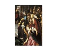 WCYB Esther before Ahasuerus by Jacopo Tintoretto Prints Posters Canvas Deco Paintings Wall Art For Office Living Room Unframe 24" L X 36" W