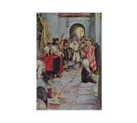 WCYB Extorting Tribute from The Citizens by Howard Pyle Prints Posters Canvas Deco Paintings Wall Art For Office Living Room Unframe 24" L X 36" W