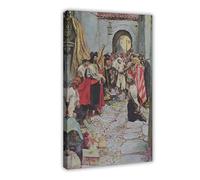 WCYB Extorting Tribute from The Citizens by Howard Pyle Prints Posters Canvas Deco Paintings Wall Art For Office Frame 20" L X 30" W