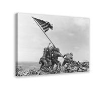 WCYB Feb. 23, 1945 - Raising The American Flag on Iwo Jima Posters Prints Canvas Deco Paintings Wall Art Frame 20" L X 30" W
