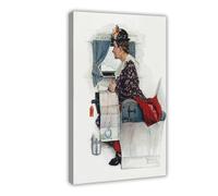 WCYB First Flight, 1938 by Norman Rockwell Posters Prints Canvas Deco Paintings Wall Art Frame 12" L X 18" W