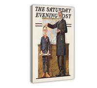 WCYB First in His Class, 1926 by Norman Rockwell Posters Prints Canvas Deco Paintings Wall Art Frame 16" L X 24" W