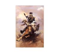 WCYB Flashman on The Charge by Frank Frazetta Illustration Prints Posters Canvas Deco Paintings Wall Art For Office Unframe 12" L X 18" W